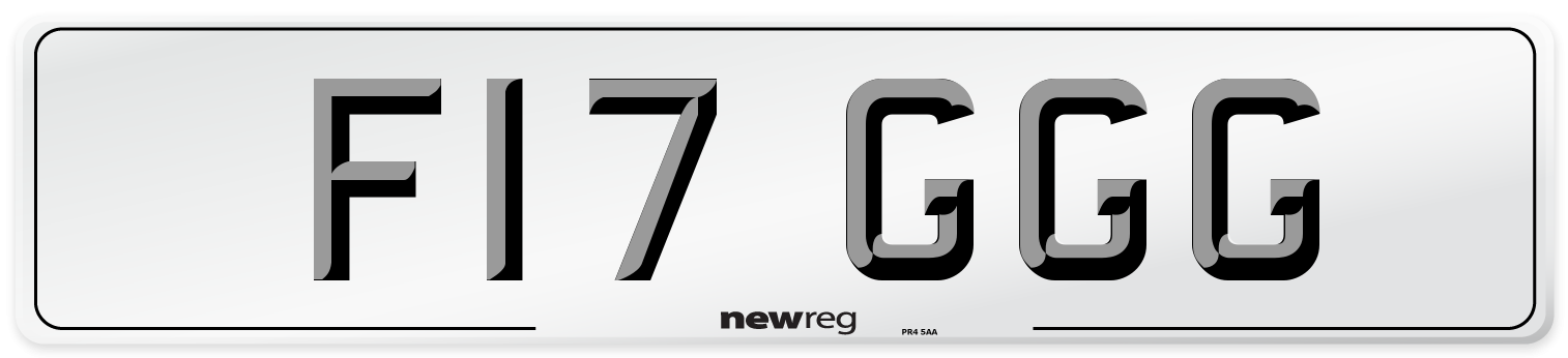 F17 GGG Number Plate from New Reg